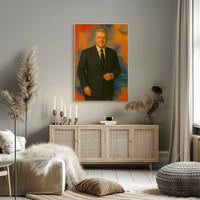 Vibrant Abstract Suit Portrait - Artistic Poster