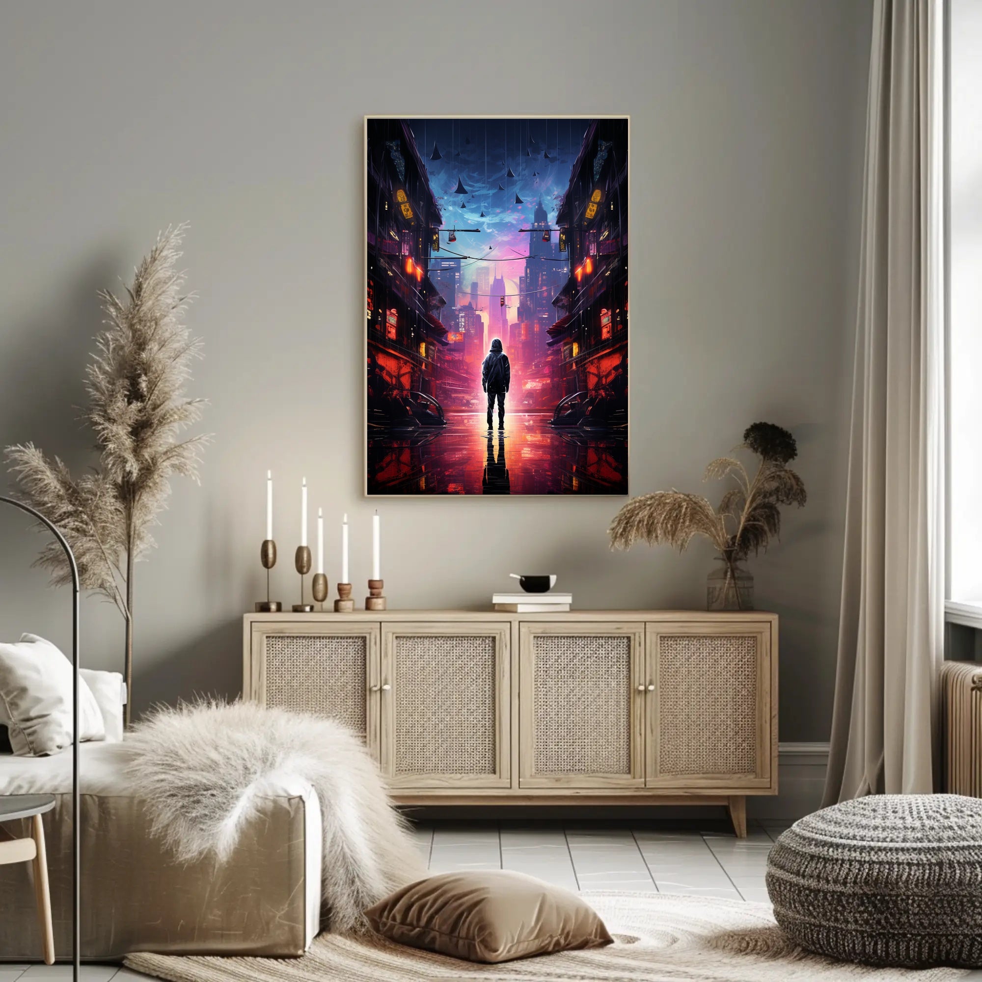Neon Cityscape Poster