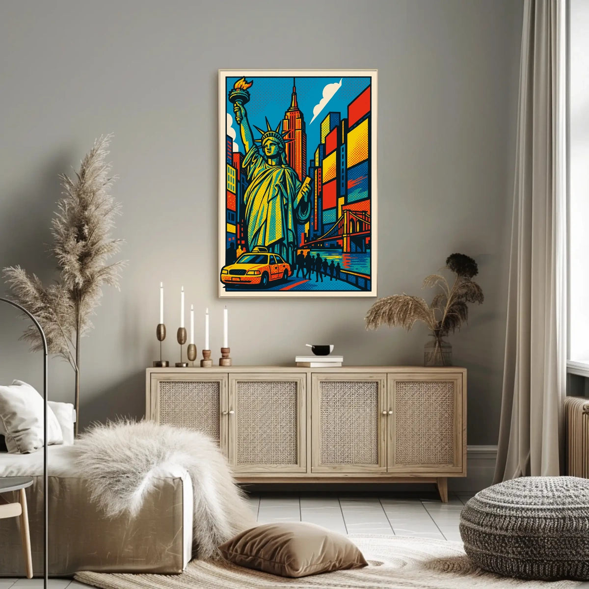 New York City Travel Iconic Skyline Poster Modern Wall Art