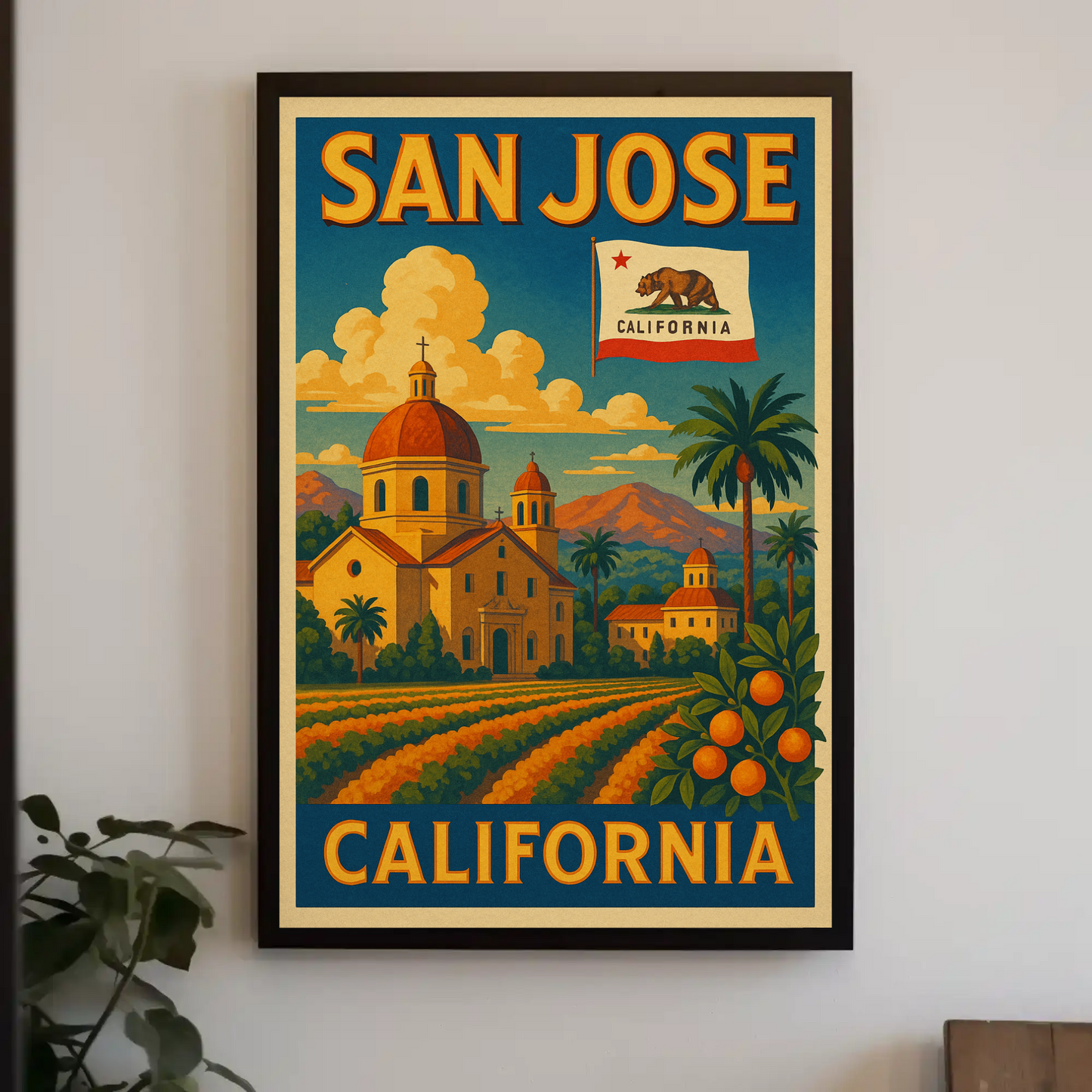 San Jose California Mission Travel Poster