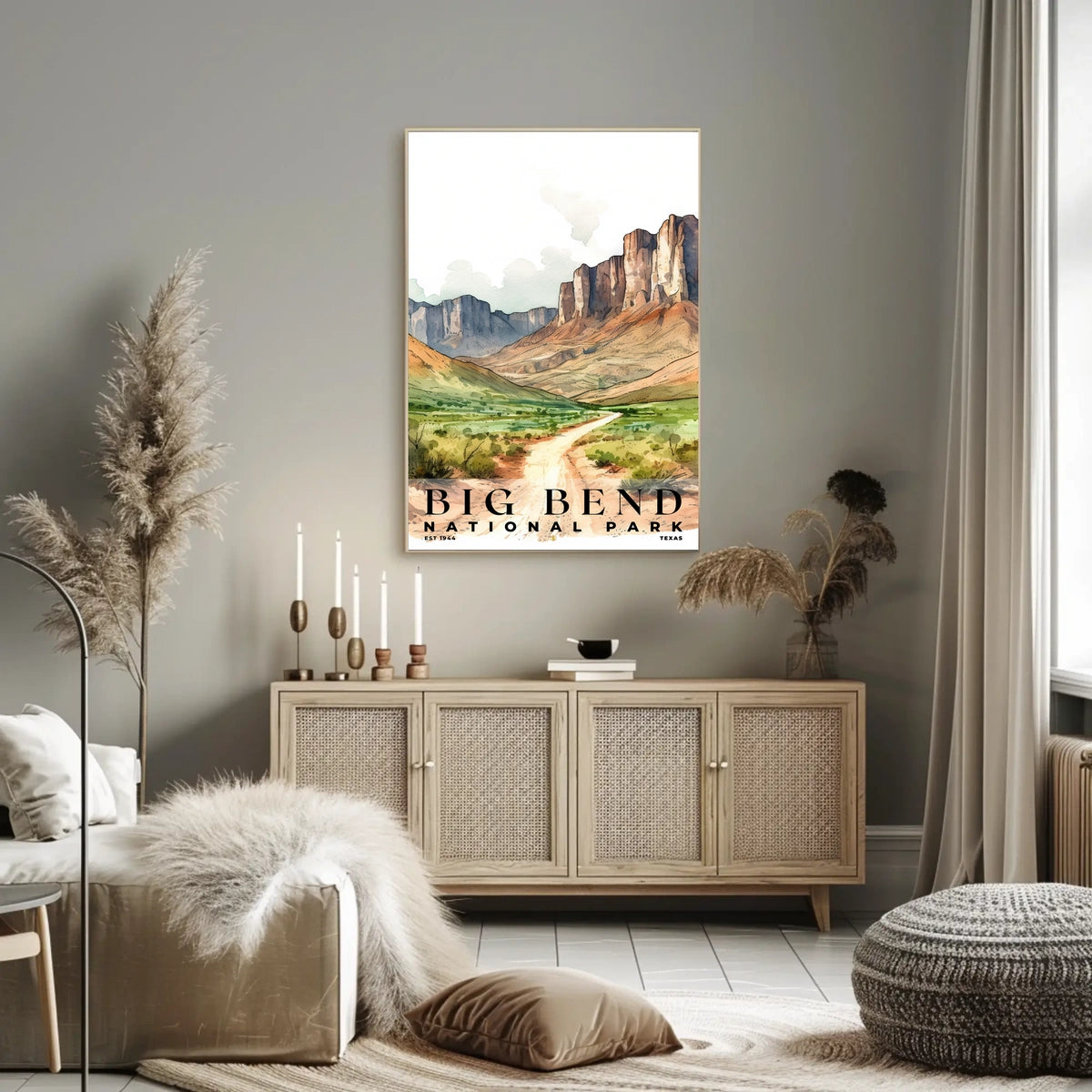 Big Bend Watercolor Wall Art Poster