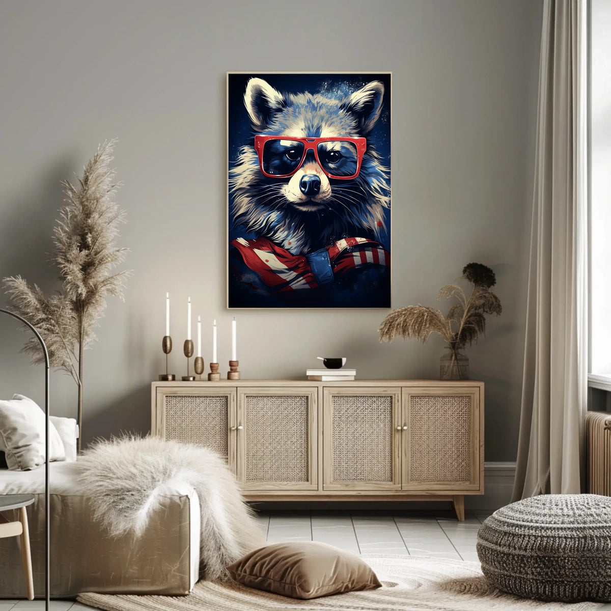 Cool Raccoon in Shades Poster