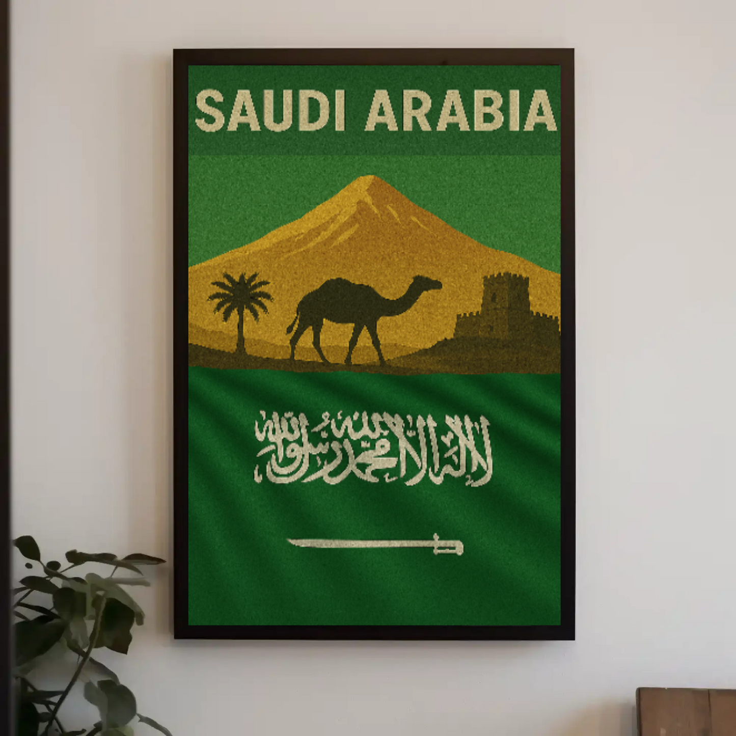 Saudi Arabian Vintage Design Cultural or Heritage Poster