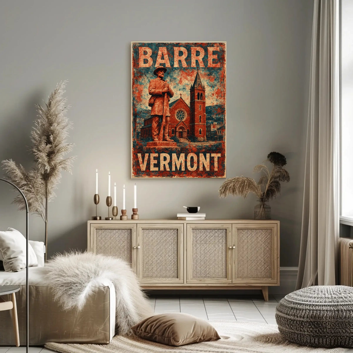 Barre Vermont Tribute Scenic Vintage Poster