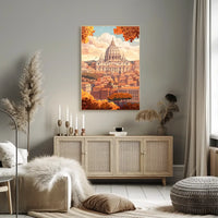 Rome's Iconic Autumn Cityscape Art Poster