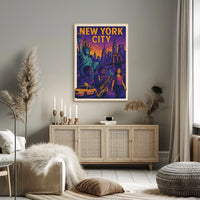 Vibrant New York City Poster For Home Decor With Jazz