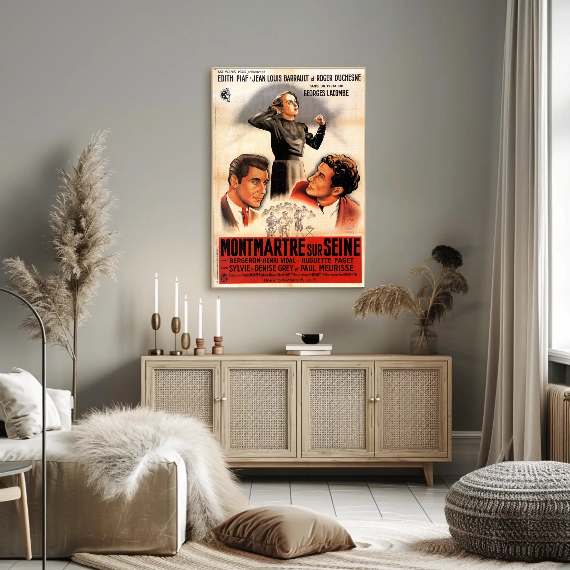 Montmartre sur Seine: Vintage French Film Artistic Poster