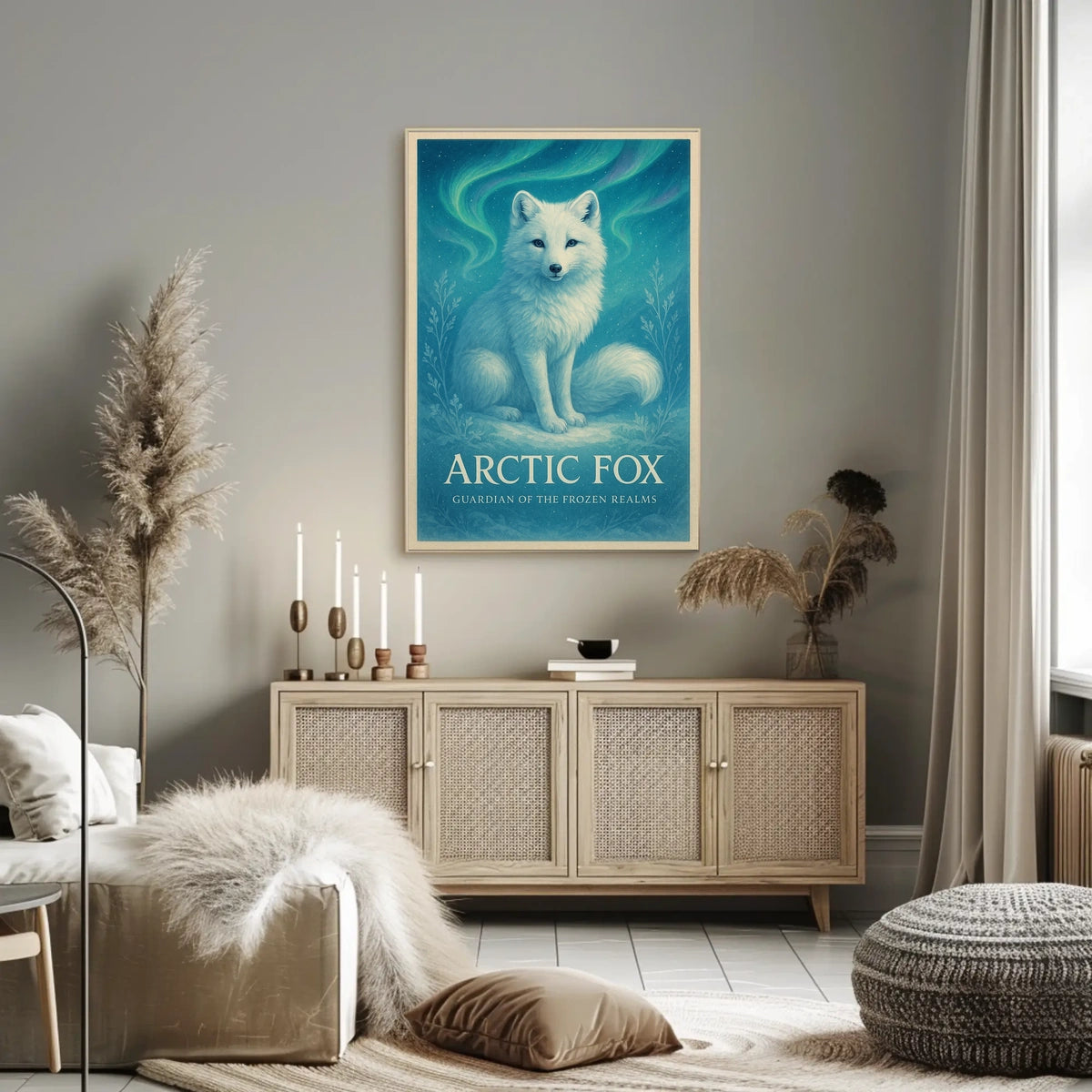 Arctic Fox Guardian of the Frozen Realms Poster