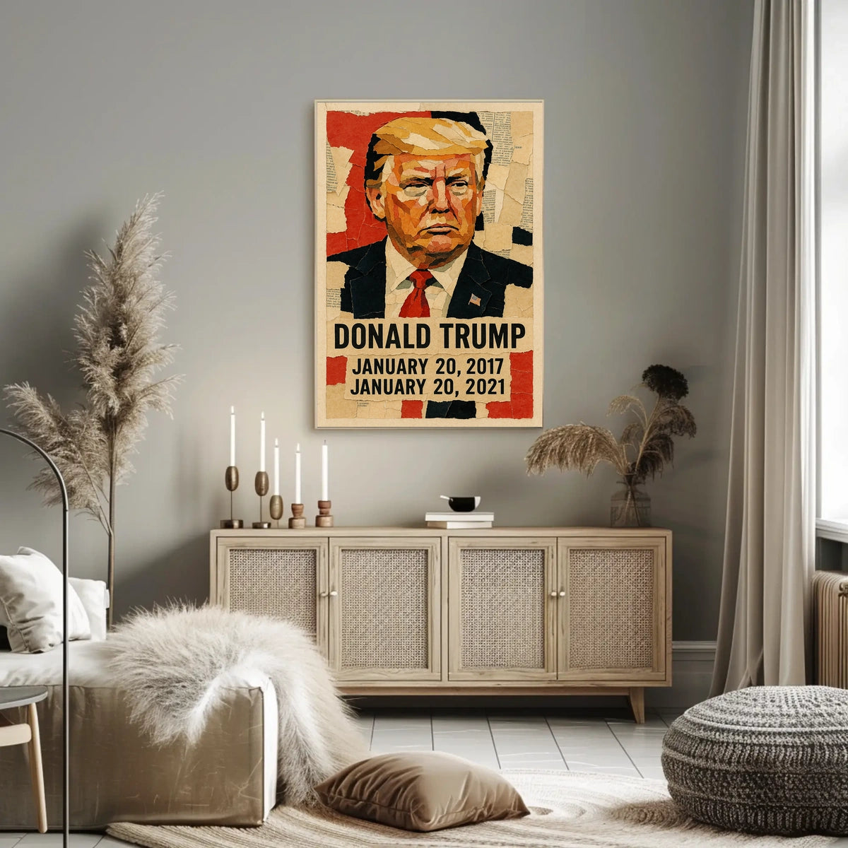 Donald Trump 45th President of the United States Layered paper Collage Poster