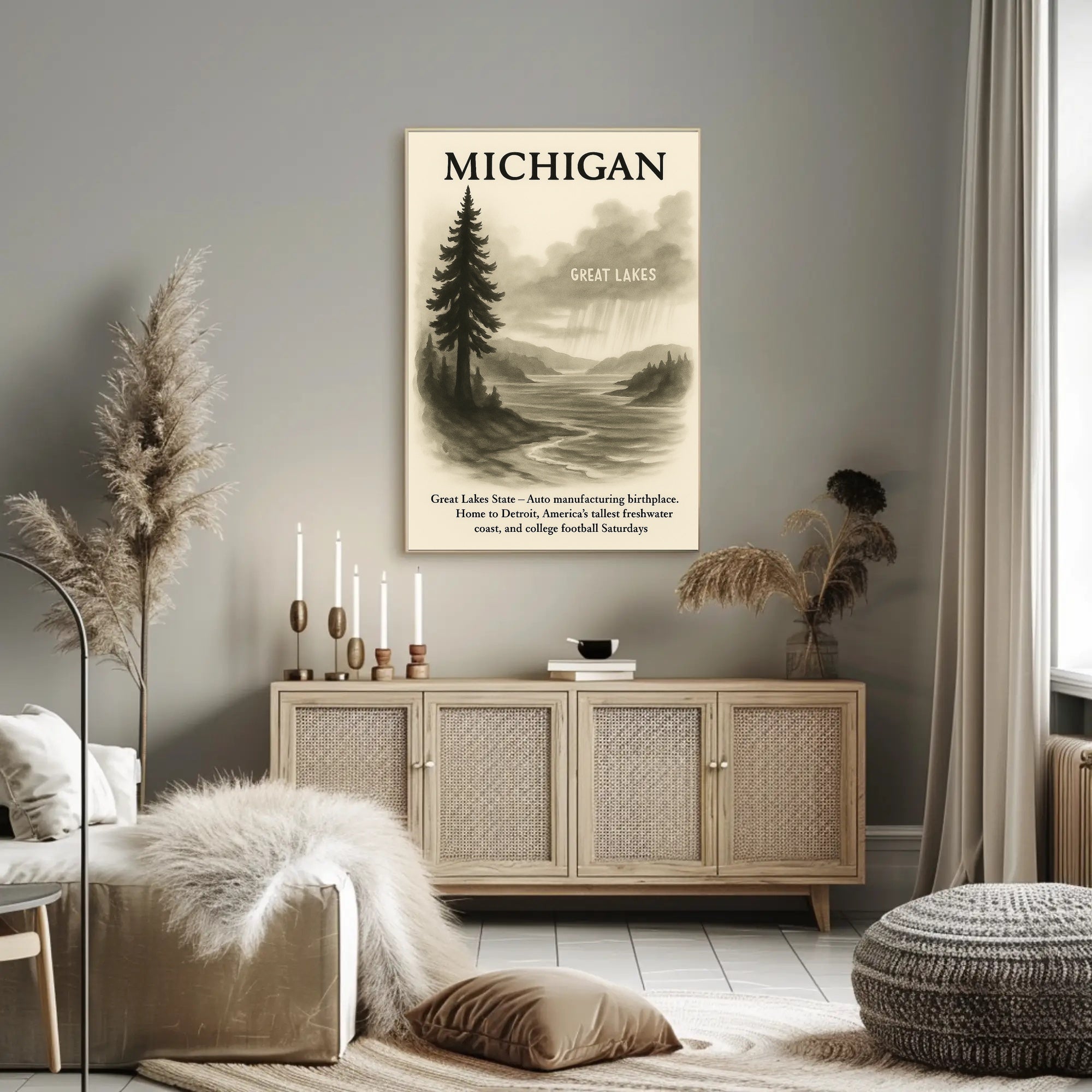 Michigan The Great Lakes State Poster PosterGoat