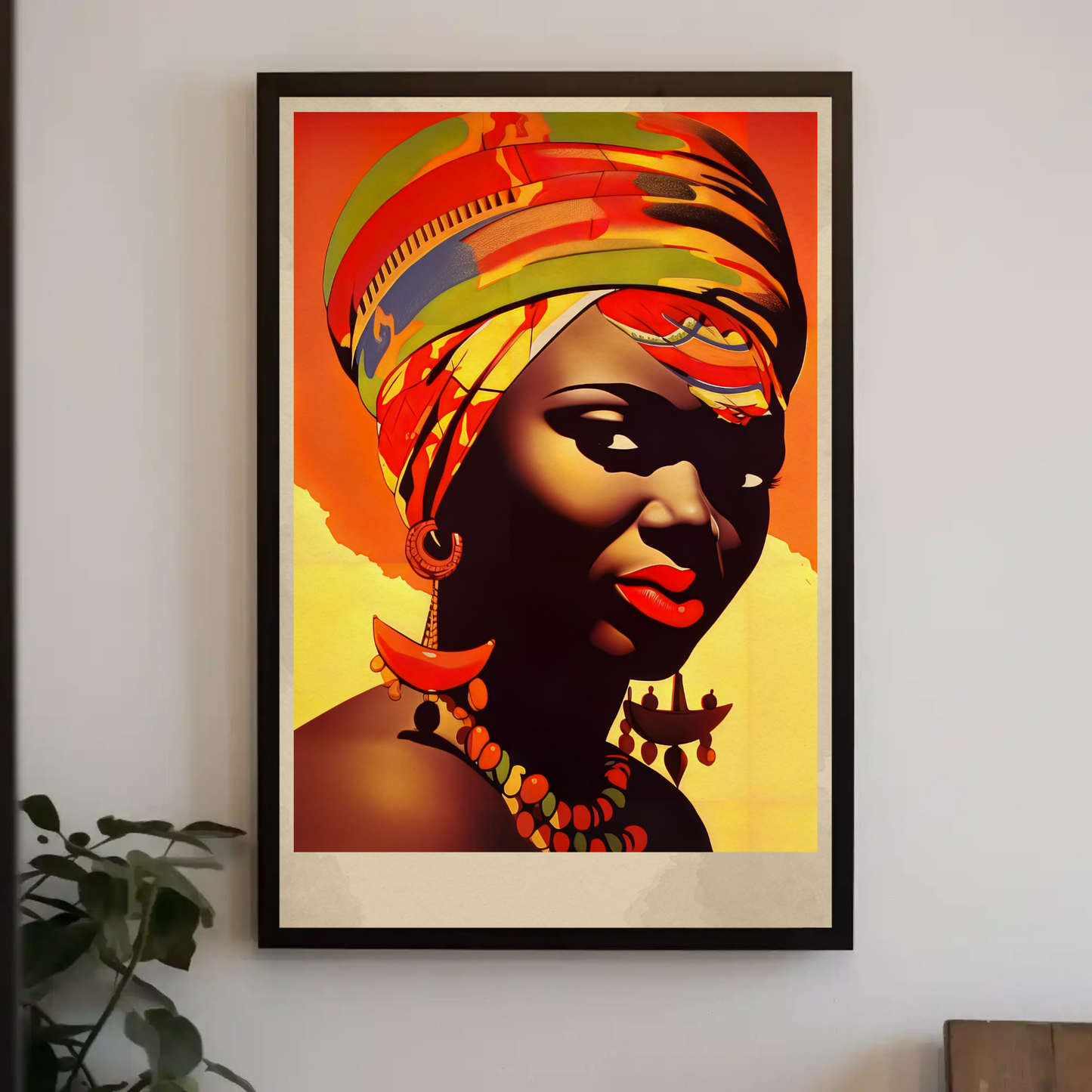 Bold African Woman Closeup Tribal Style Travel Poster