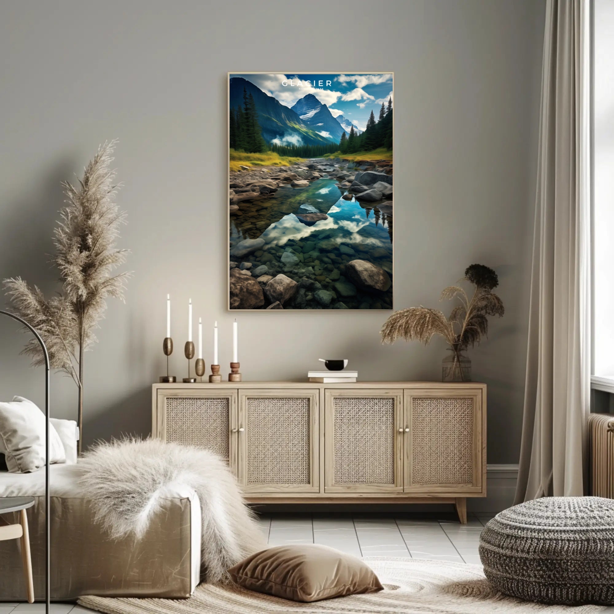 Glacier Tranquil Landscape Poster Travel Wall Art