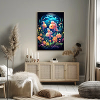 Underwater Harmony Vibrant Colorful Fish Blooming Flora Serene Ocean Life Scene Artwork Poster