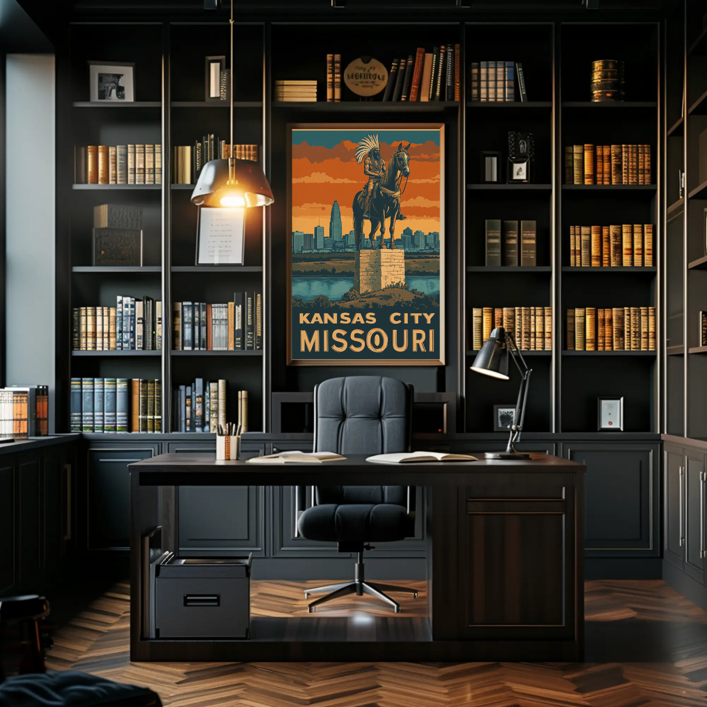 Kansas City Missouri Vintage Poster - Native Monument