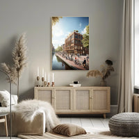 Modern Urban Scene Poster: Vibrant City Life