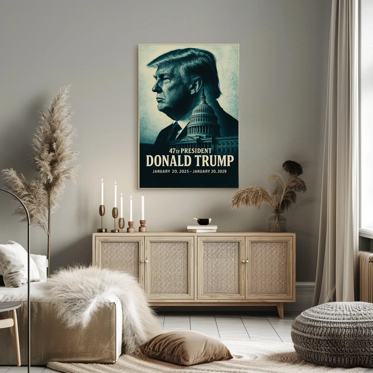 Iconic Donald Trump 47th President Leadership American History Scenic Art Poster