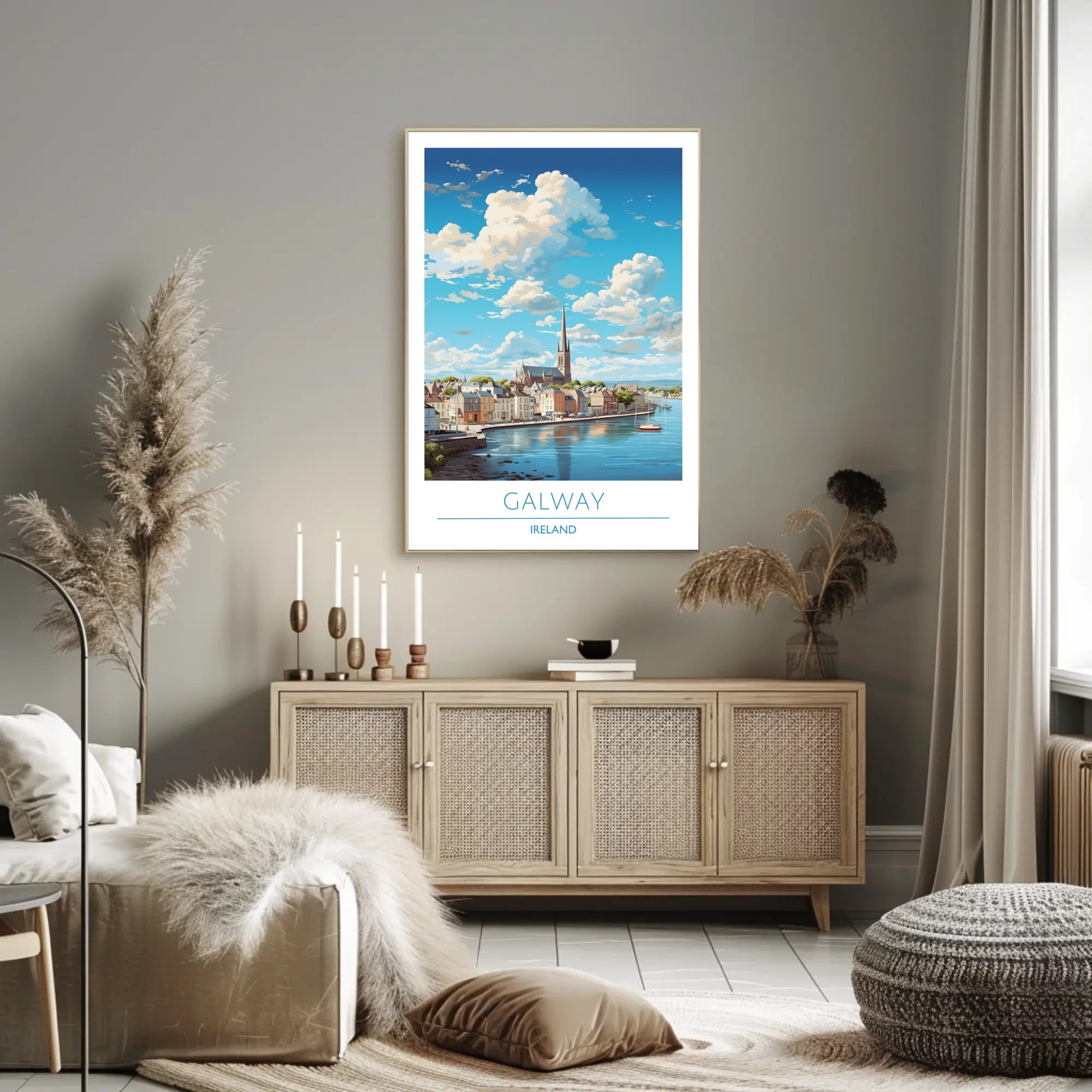 Galway Ireland Cityscape Travel Poster