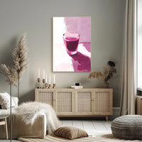Glass Of Red Abstract Poster Wall Art Print