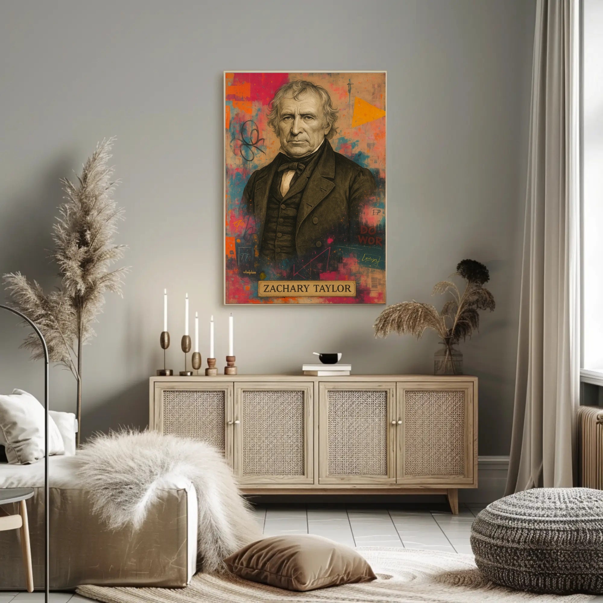 Zachary Taylor Portrait Artistic Abstract, Artistic, or Pop Culture Poster