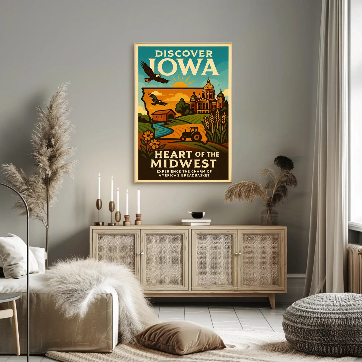 Discover Iowa Heart of the Midwest Poster