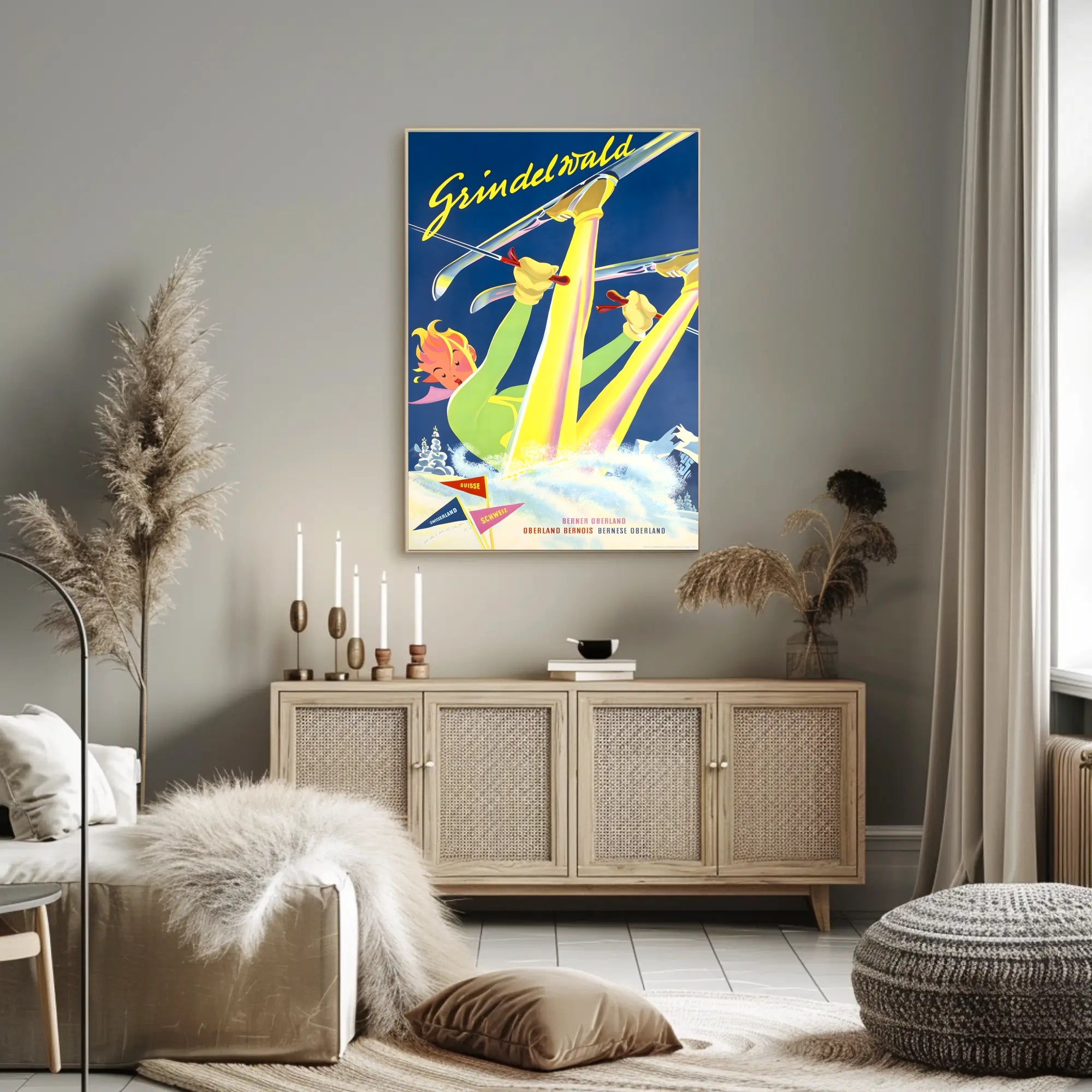 Swiss Ski Adventure Vintage Travel Poster PosterGoat
