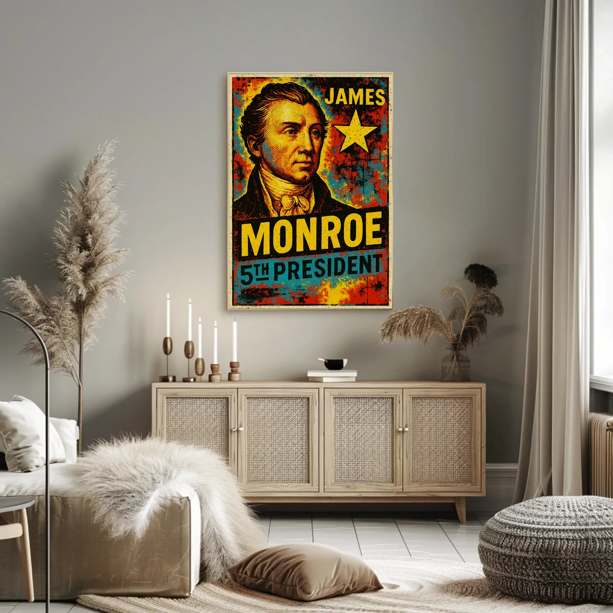 James Monroe 5th President of the United States Graffiti Pop Art Poster