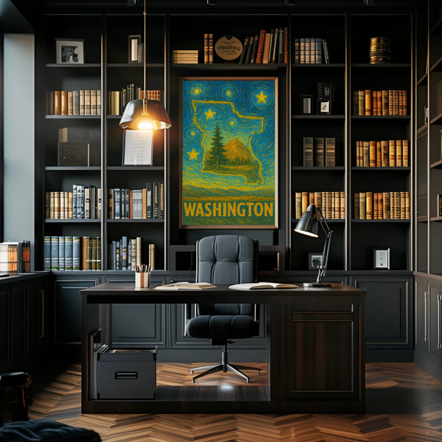 Washington Starry Night Poster