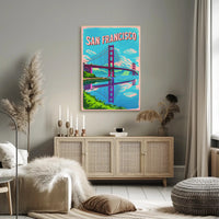 San Francisco Bridge Illustration Poster