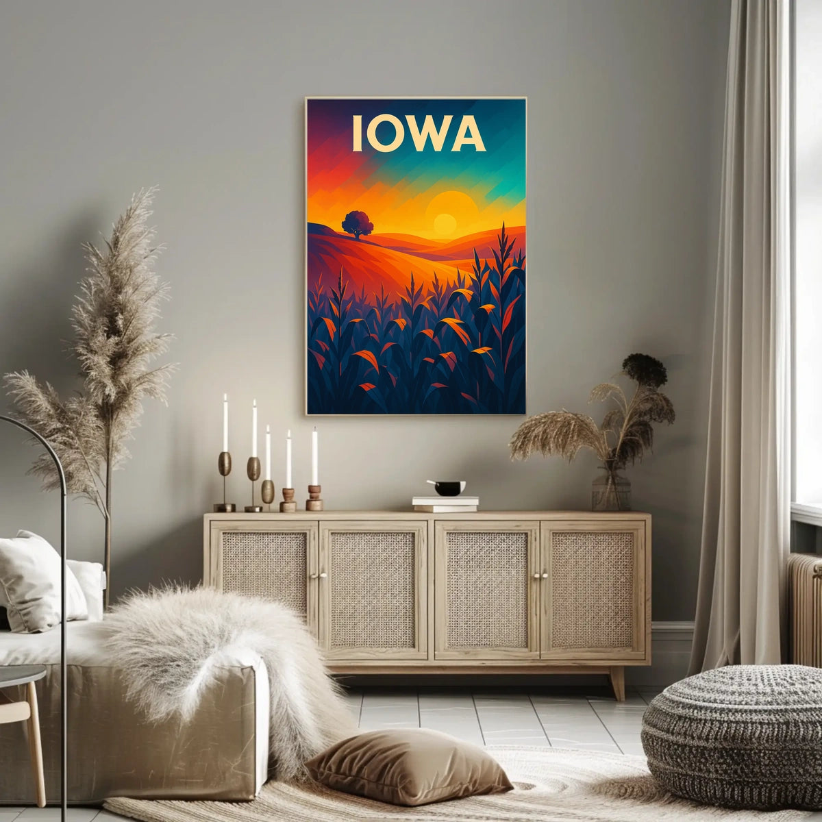 Iowa Sunset Landscape Poster