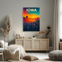 Iowa Sunset Landscape Poster