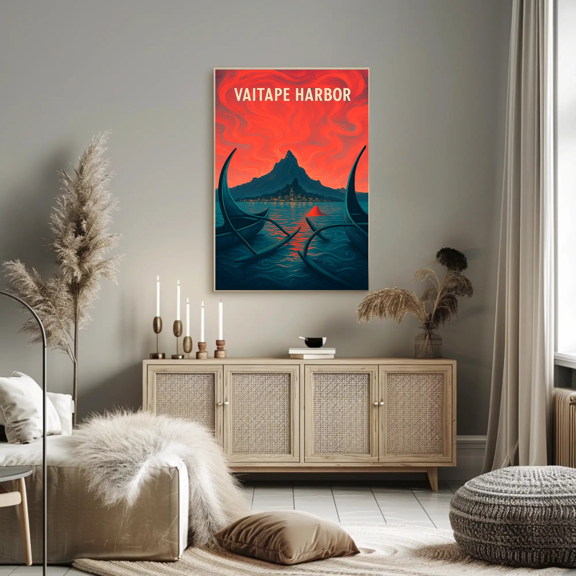 Vaitape Harbor: Serene Tropical Escape Travel Poster PosterGoat