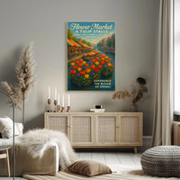 Tulip Market Canal Poster Vibrant Spring Home Decor Lovers
