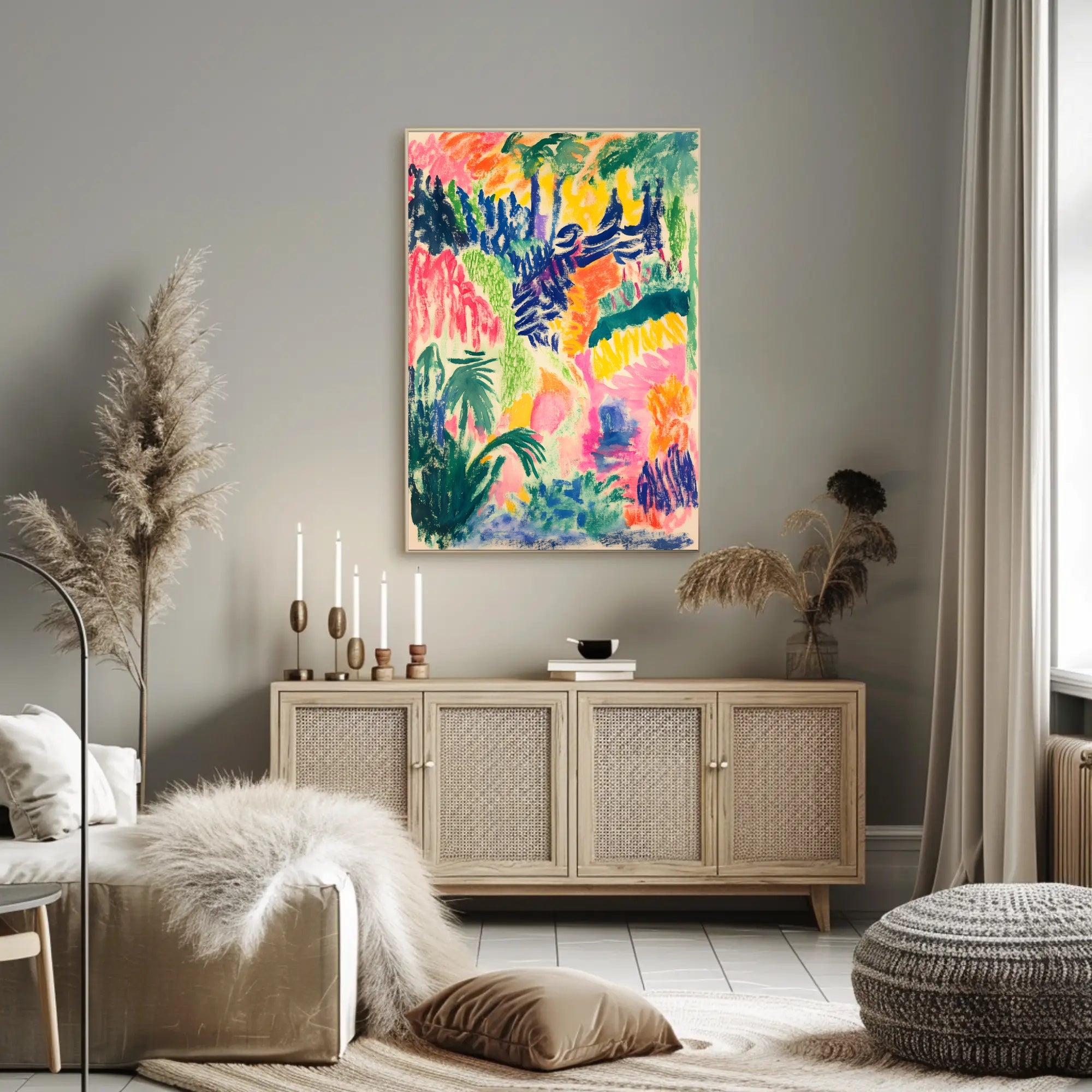 Vibrant Abstract Landscape Print: Abstract, Artistic, or Pop Culture Poster