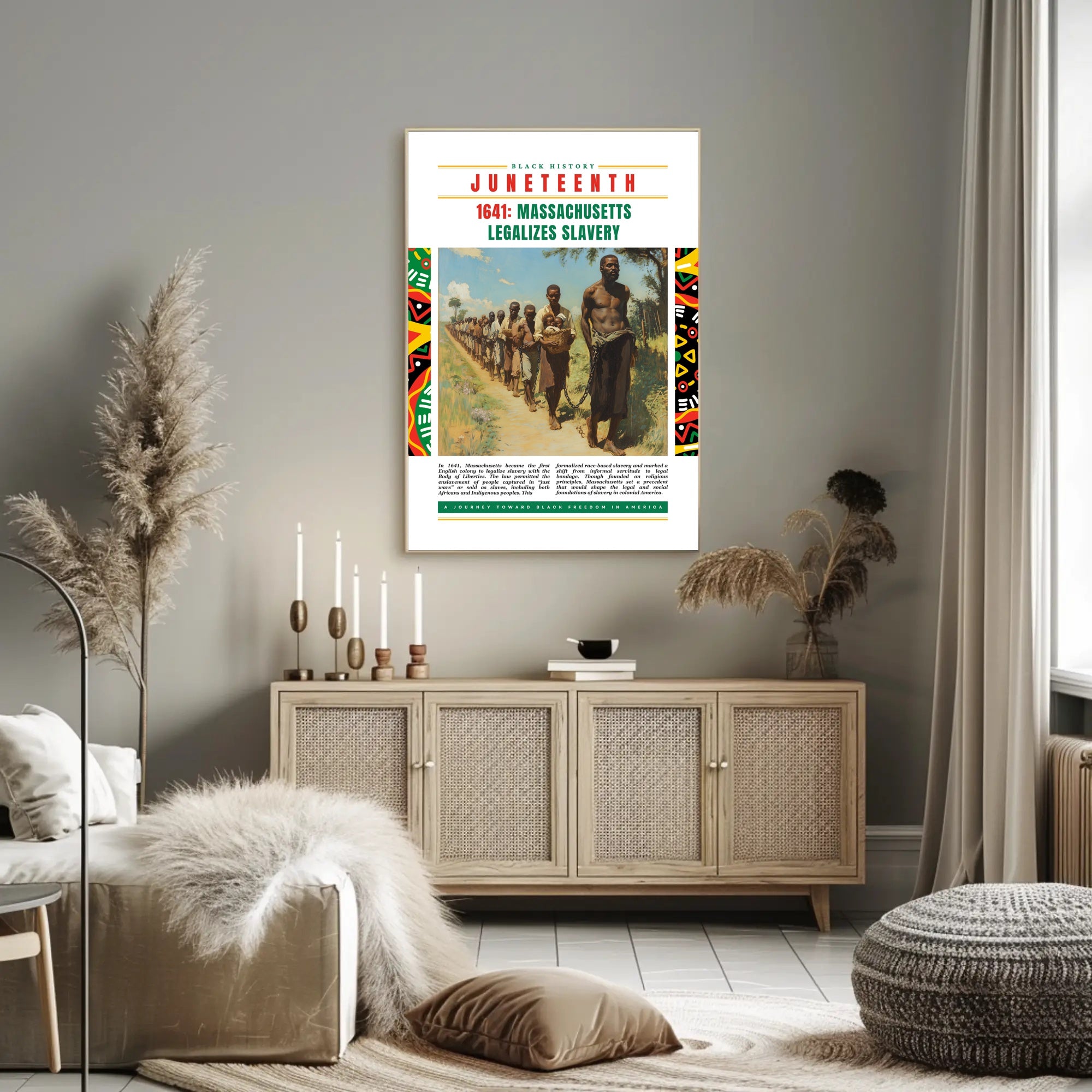 Black History Event: 1641 Slavery Legalization Educational Poster