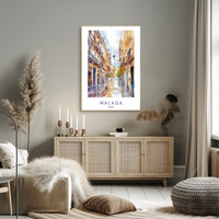 Malaga Street Scene Poster PosterGoat