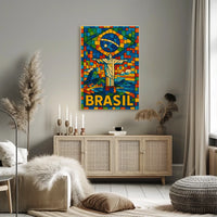 Vibrant Brazil Mosaic Poster