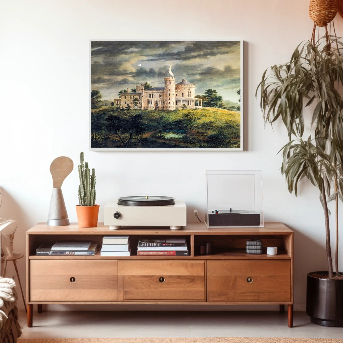Mysterious Castle under a Moonlit Sky Poster