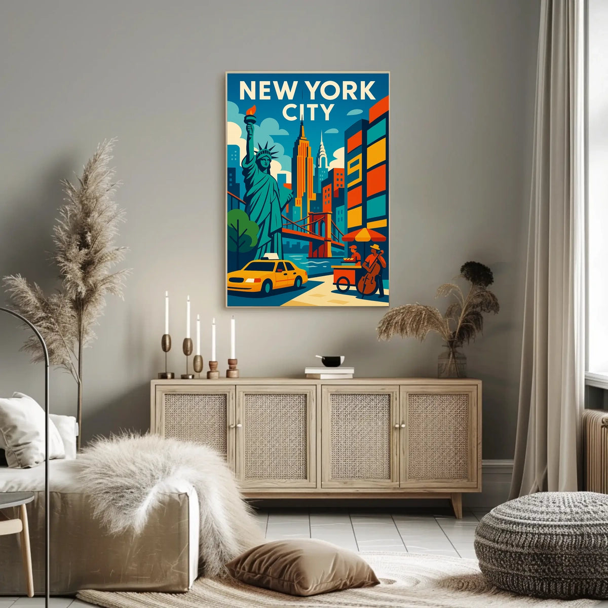 New York City Poster Vibrant Cityscape For Home Decor