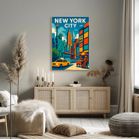 New York City Poster Vibrant Cityscape For Home Decor
