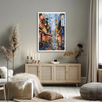 Lantern-Lit Alleyway Poster PosterGoat