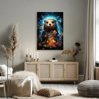 Otter Enchanted Ocean Gems Digital Painting Poster