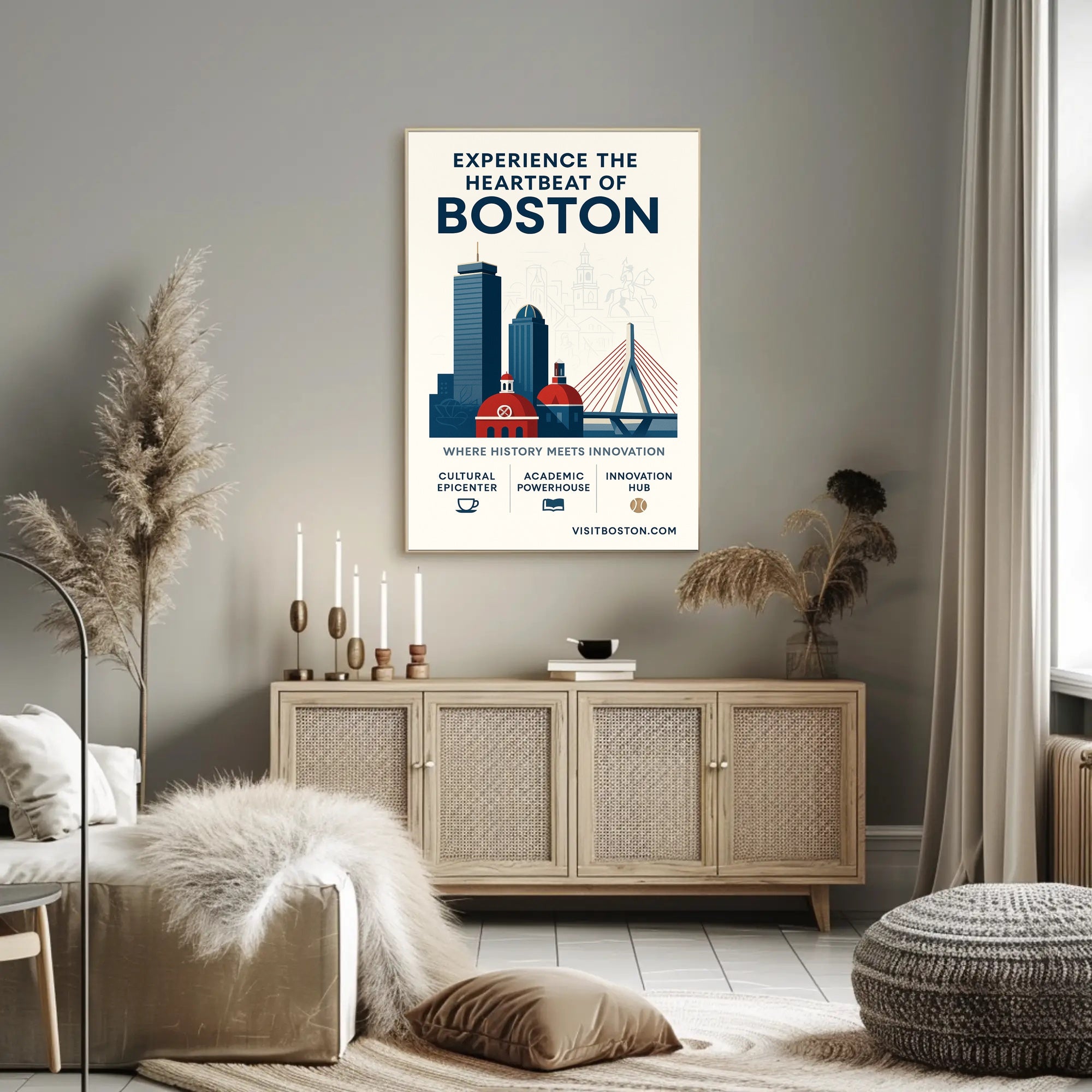 Experience the Heartbeat of Boston Poster PosterGoat