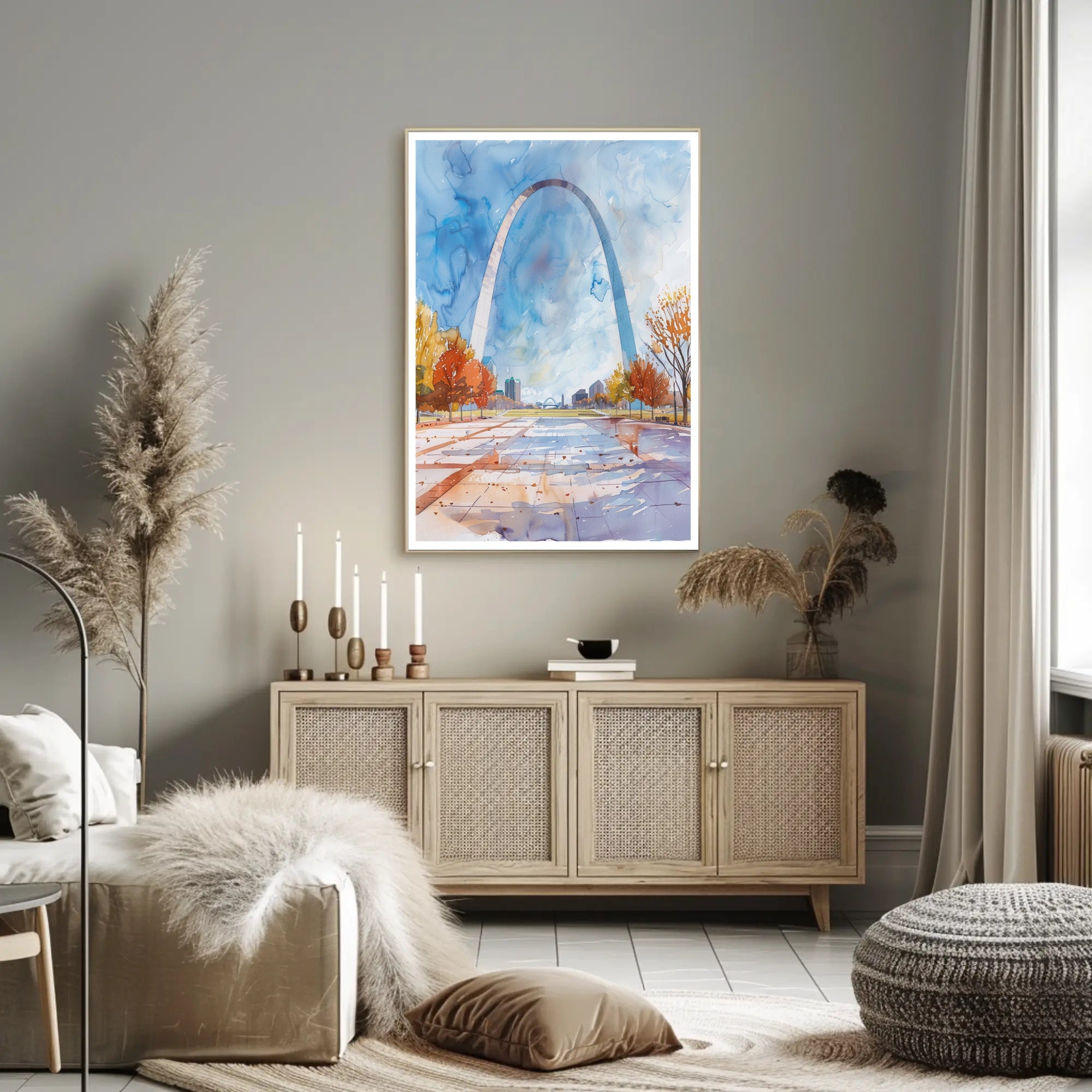 Gateway Arch in Autumn Poster PosterGoat