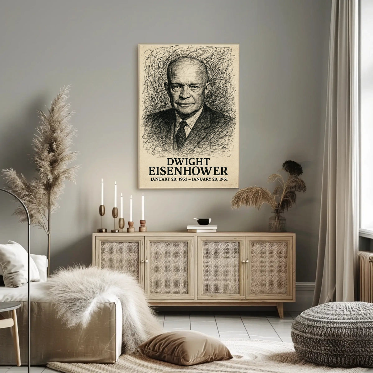 Dwight Eisenhower Vintage Patriotic Poster