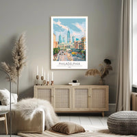 Philadelphia Skyline Art Poster PosterGoat