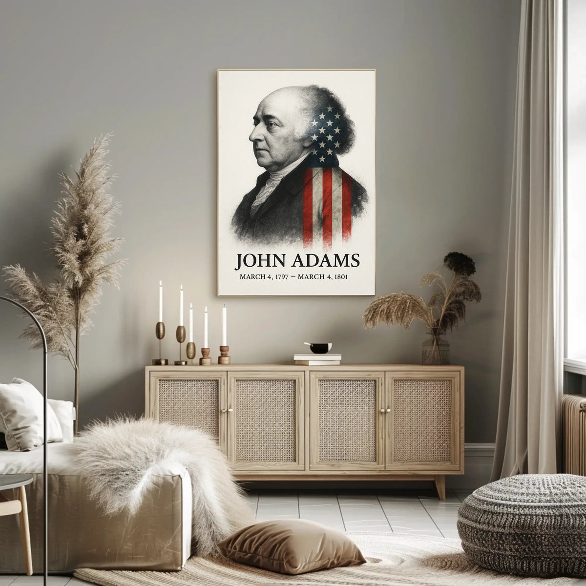 John Adams 2nd President of the United States Reflections Poster