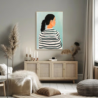 Striped Serenity Poster Modern Abstract Wall Art Print
