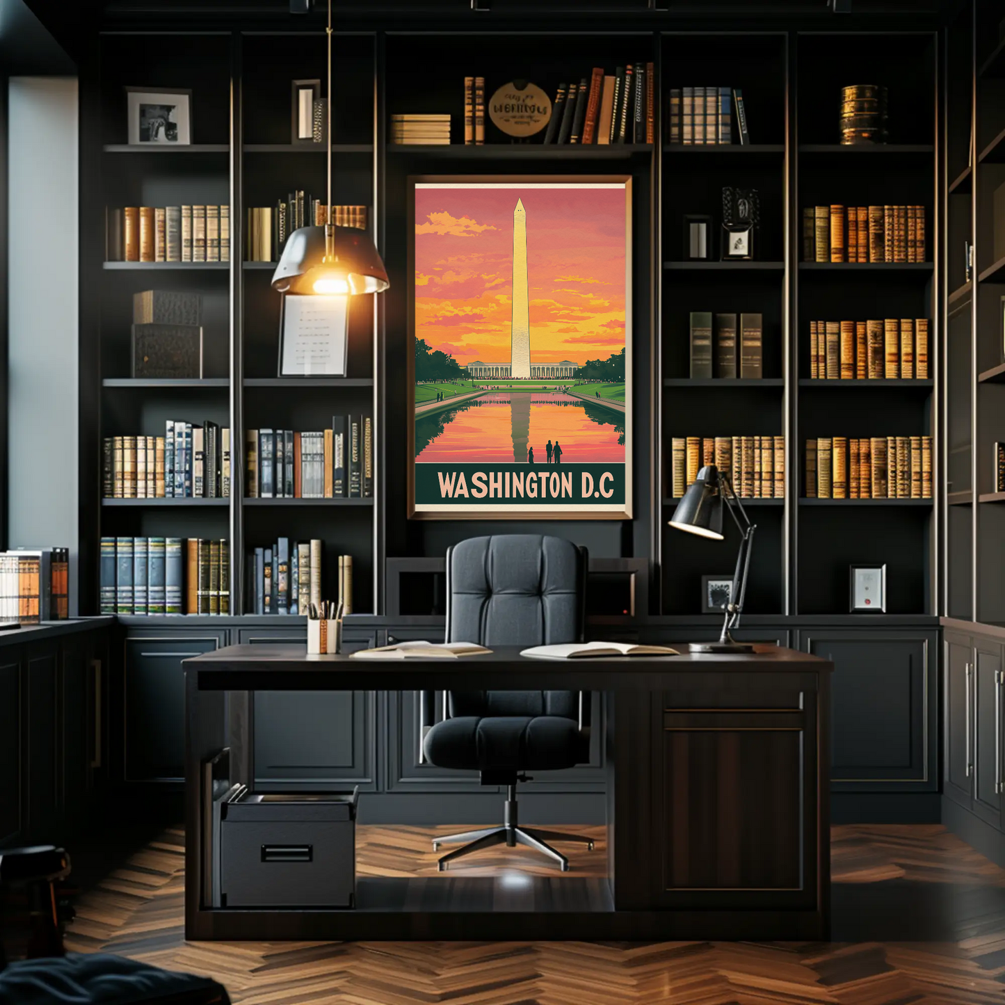 Washington D.C. Monument Sunset Poster