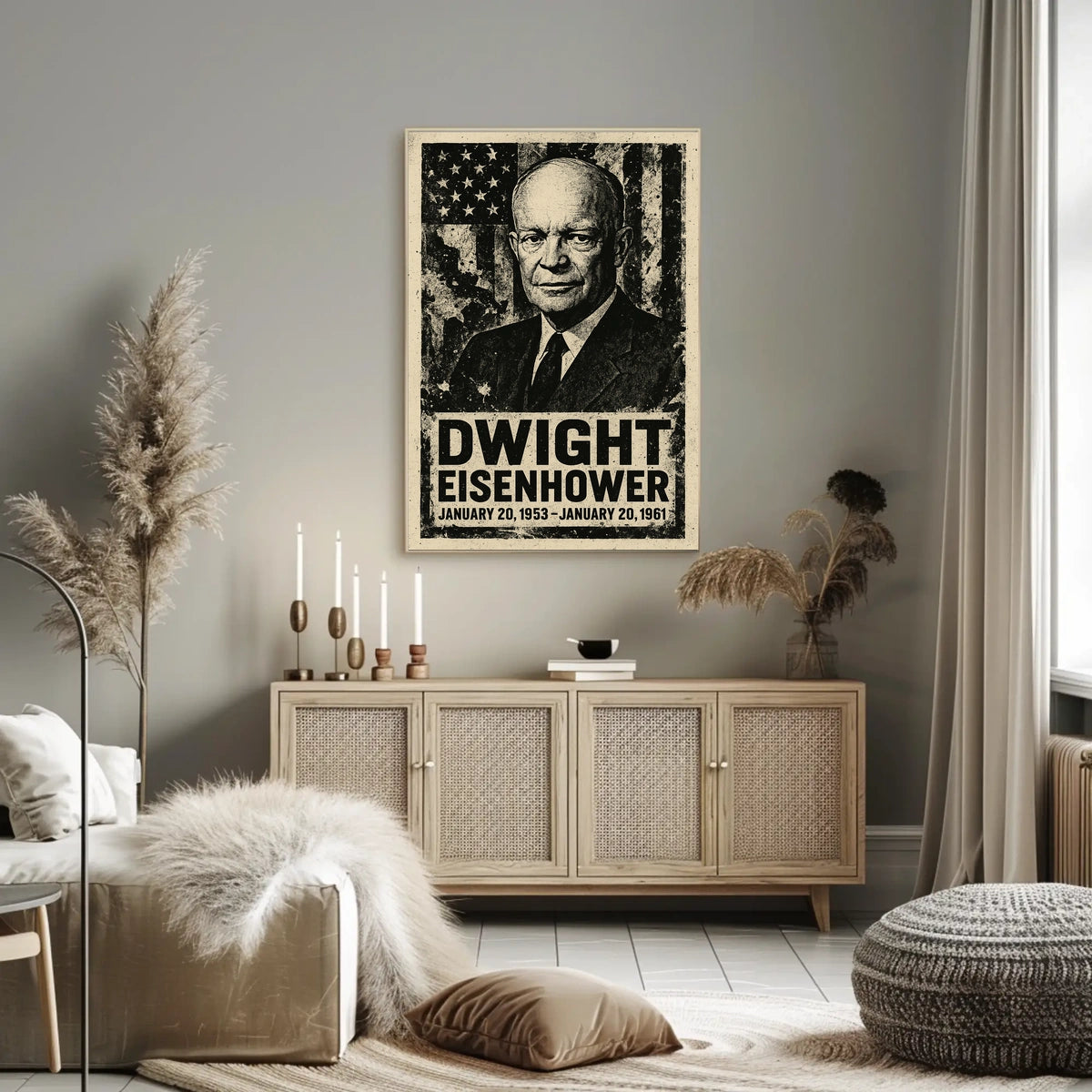 Eisenhower Vintage Patriotism US Flag Collector Poster