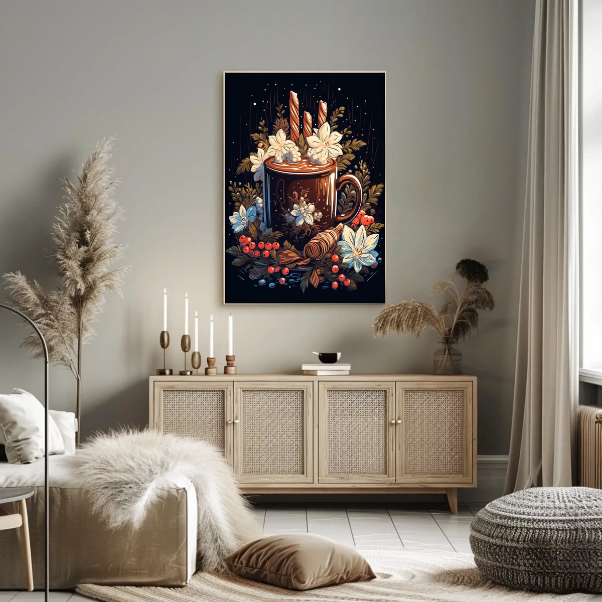 Cozy Holiday Beverage Art Print - Abstract or Artistic Poster